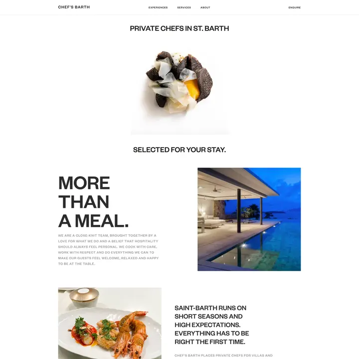 Chefs Barth website: private chefs in St. Barth